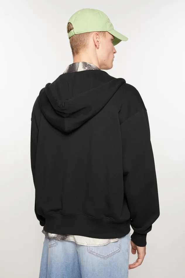 Acne Studios Hooded Zip Sweater Black Men Sweatshirts