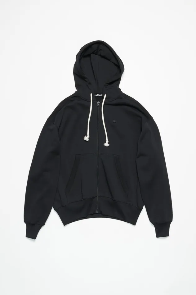 Acne Studios Hooded Zip Sweater Black Men Sweatshirts
