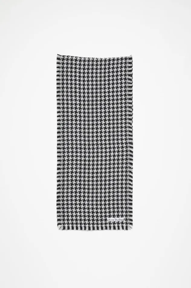 Acne Studios Houndstooth Scarf Blackwhite Women Scarves