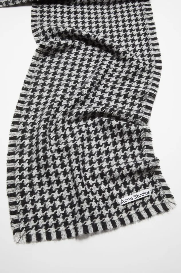 Acne Studios Houndstooth Scarf Blackwhite Women Scarves