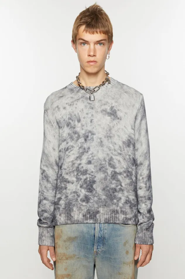 Acne Studios Jumper Acid Print Blackwhite Men Knitwear