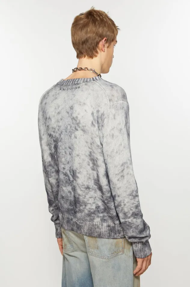 Acne Studios Jumper Acid Print Blackwhite Men Knitwear