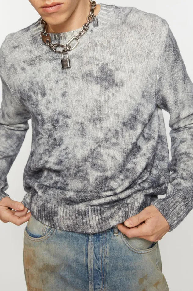 Acne Studios Jumper Acid Print Blackwhite Men Knitwear
