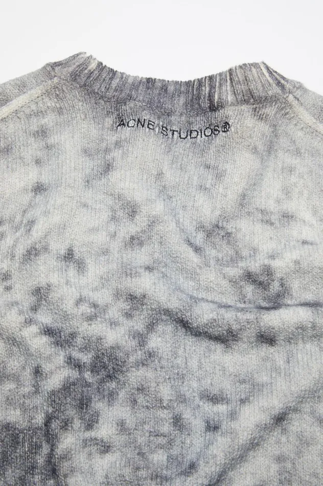 Acne Studios Jumper Acid Print Blackwhite Men Knitwear