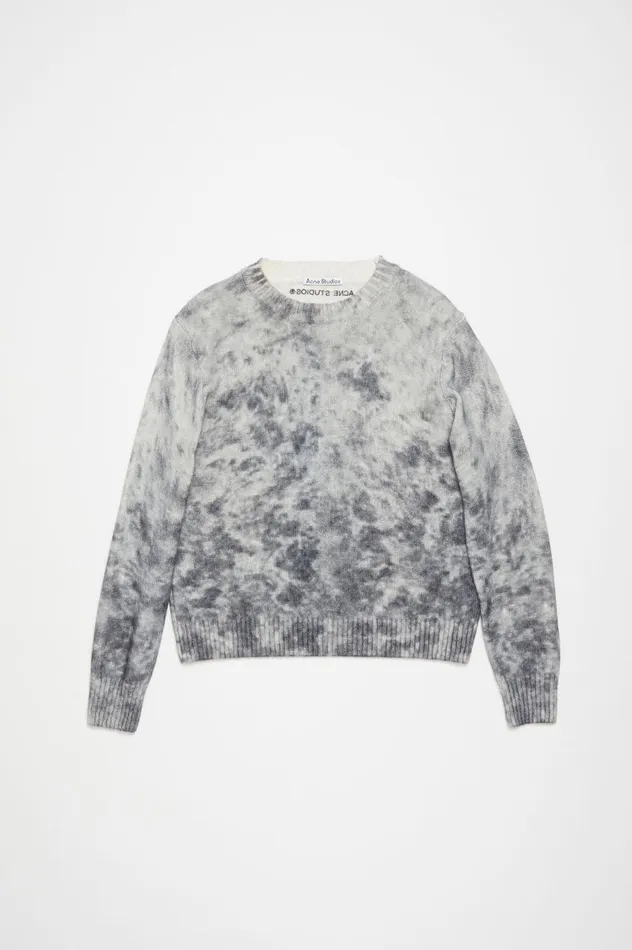 Acne Studios Jumper Acid Print Blackwhite Men Knitwear