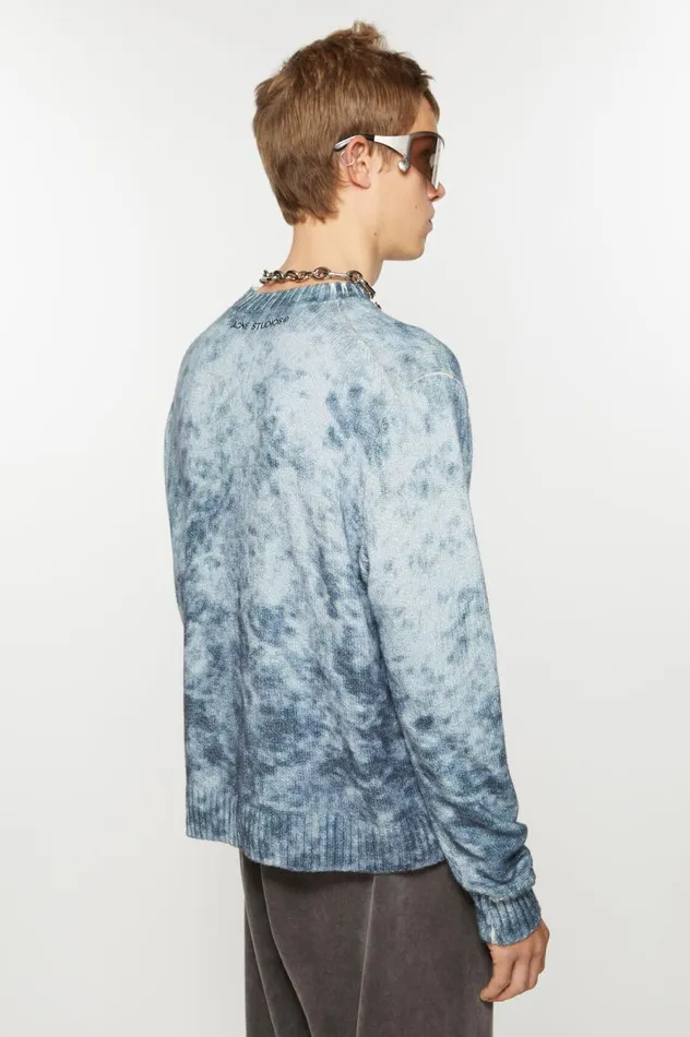 Acne Studios Jumper Acid Print Navypale Blue Men Knitwear