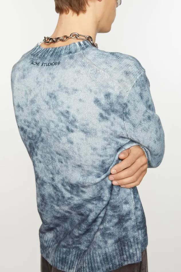 Acne Studios Jumper Acid Print Navypale Blue Men Knitwear