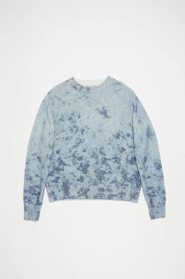 Acne Studios Jumper Acid Print Navypale Blue Men Knitwear