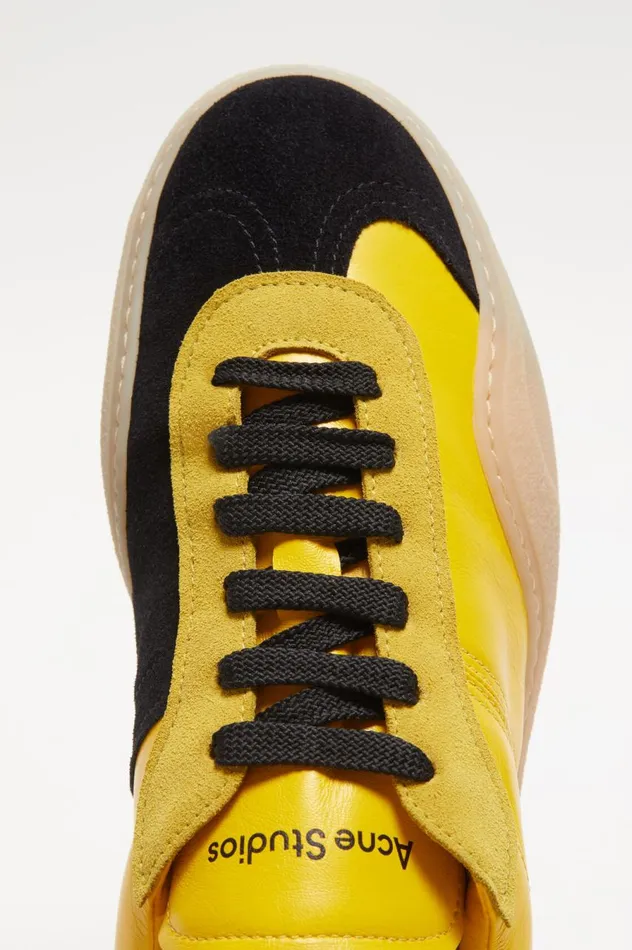 Acne Studios Laceup Sneakers Yellowblack Men Shoes