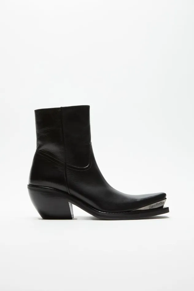 Acne Studios Leather Ankle Boots Black Women Shoes
