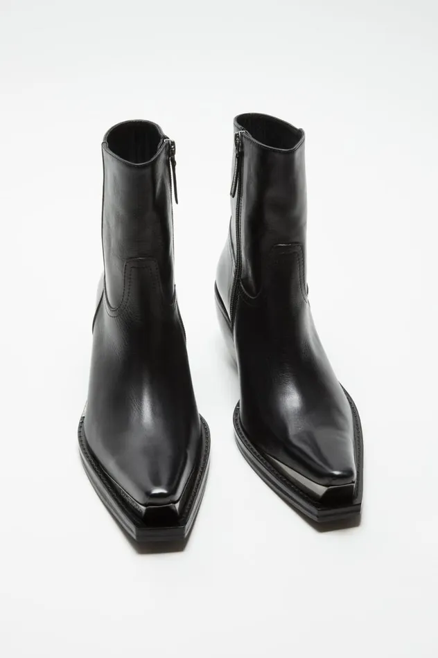 Acne Studios Leather Ankle Boots Black Women Shoes