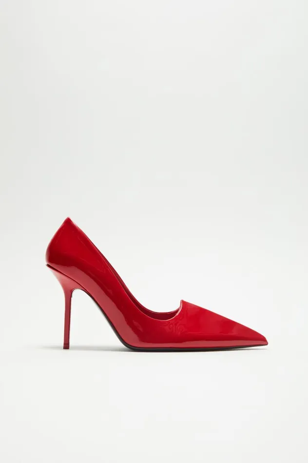 Acne Studios Leather Heel Pump Red Women Shoes