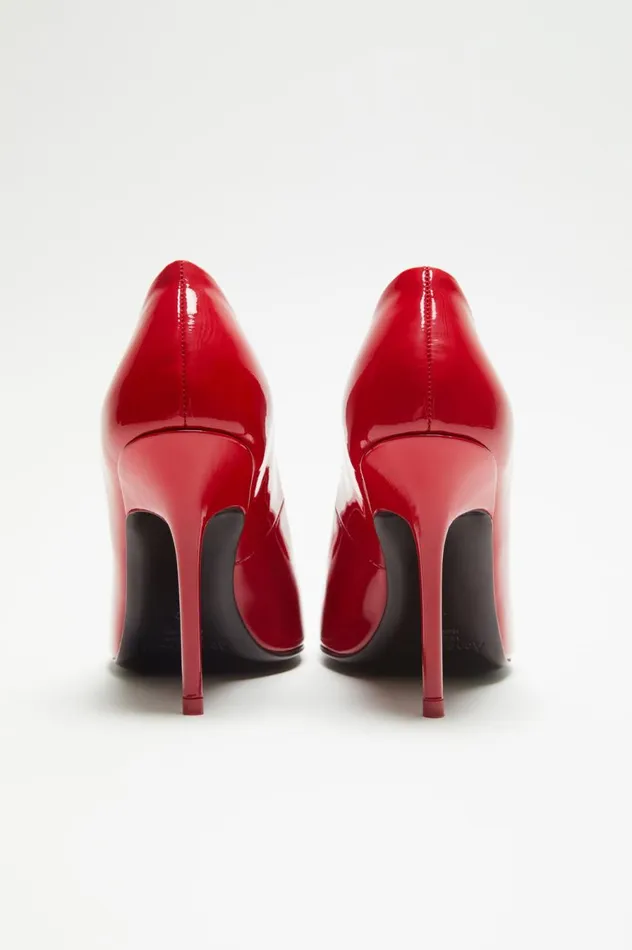 Acne Studios Leather Heel Pump Red Women Shoes