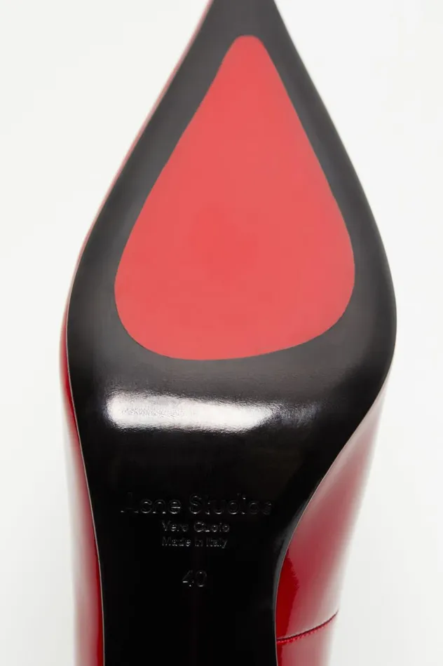 Acne Studios Leather Heel Pump Red Women Shoes