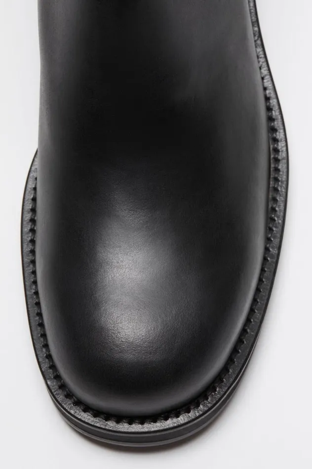 Acne Studios Leather Waxed Boots Black Men Shoes