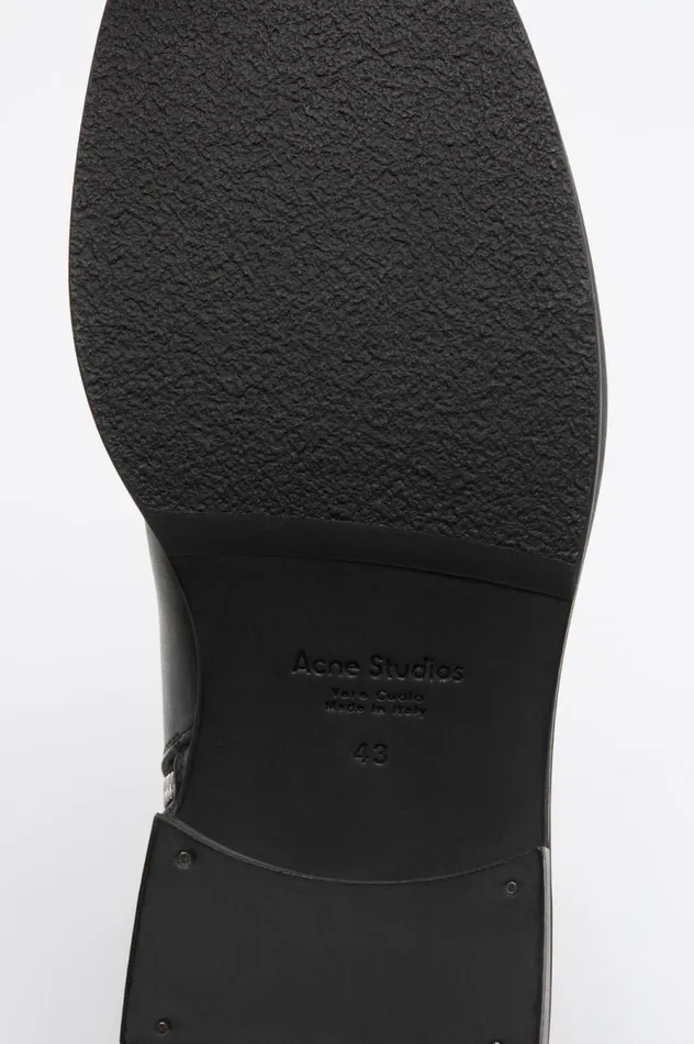 Acne Studios Leather Waxed Boots Black Men Shoes