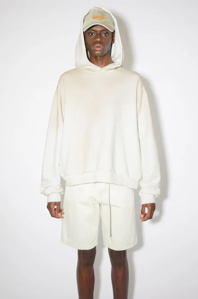 Acne Studios Logo Hooded Sweater Dusty White Men Sweatshirts