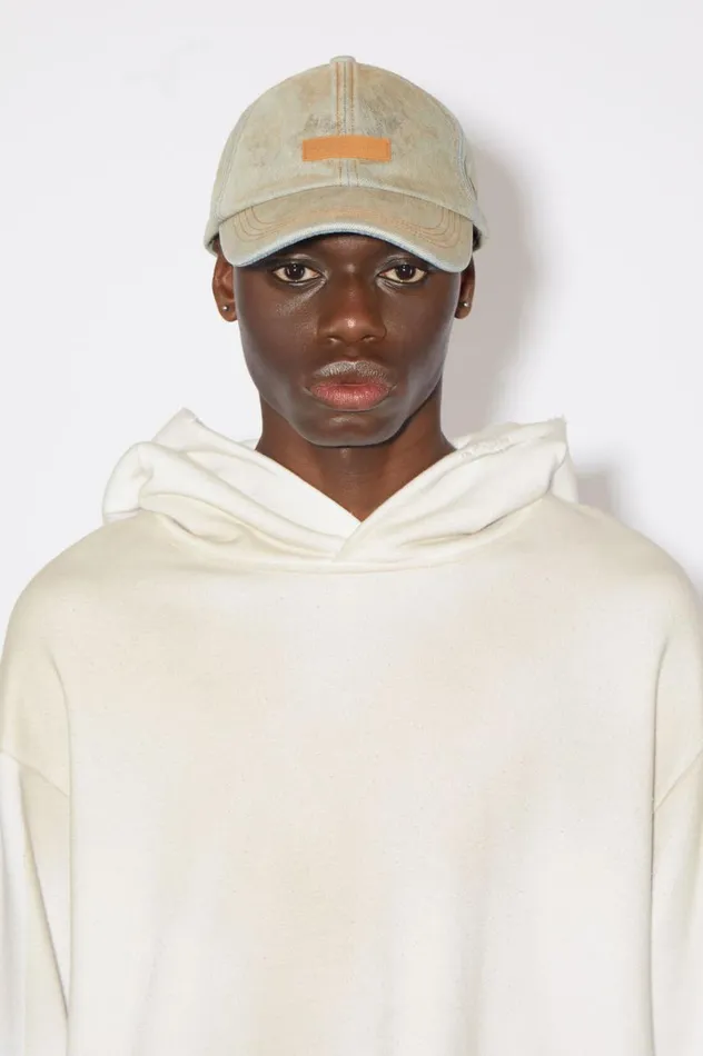 Acne Studios Logo Hooded Sweater Dusty White Men Sweatshirts