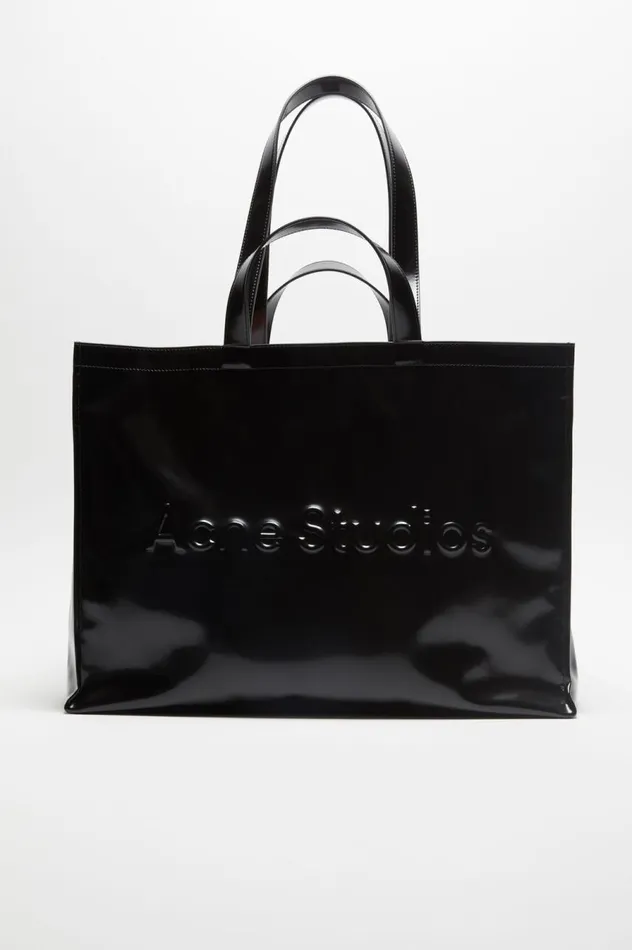 Acne Studios Logo Shoulder Tote Bag Black Women Bags