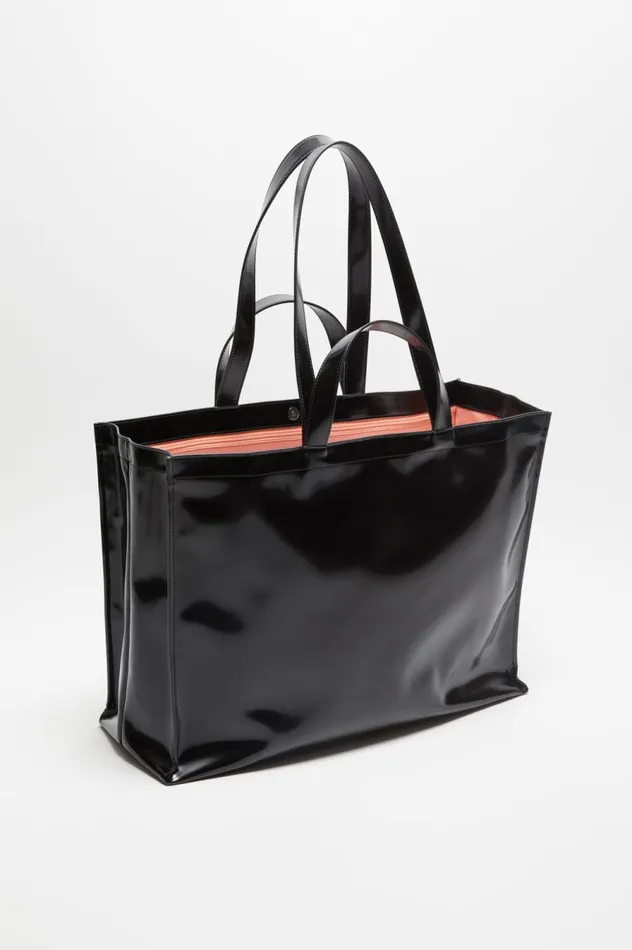 Acne Studios Logo Shoulder Tote Bag Black Women Bags