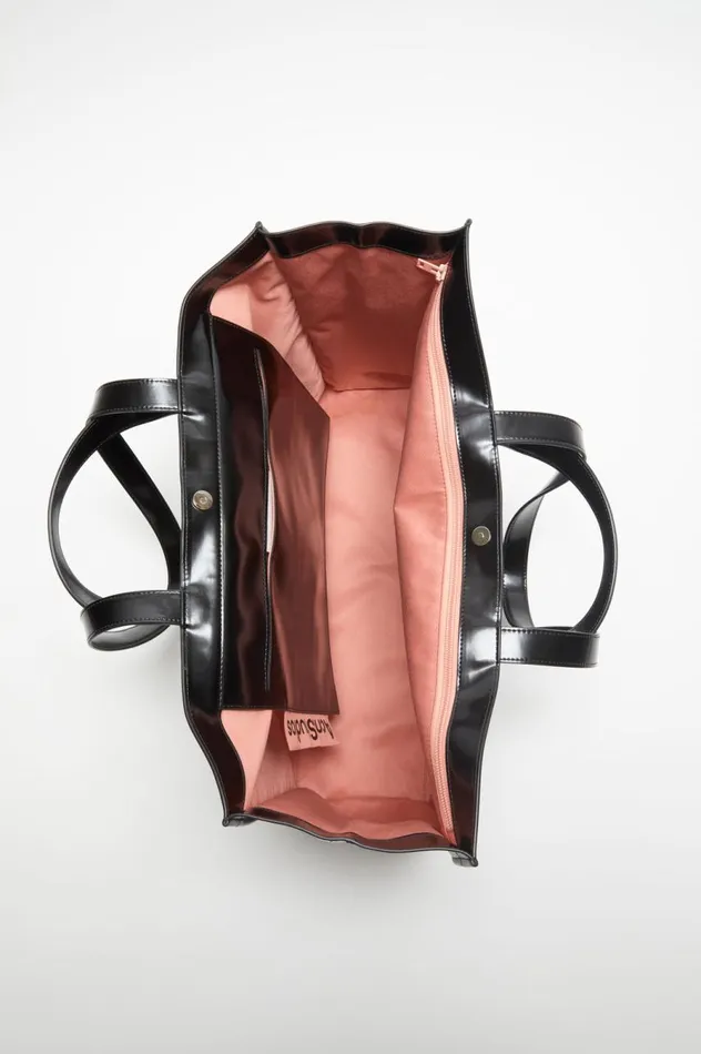 Acne Studios Logo Shoulder Tote Bag Black Women Bags