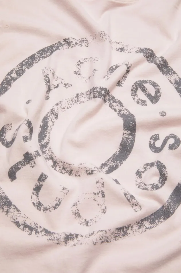 Acne Studios Logo Tshirt 8211 Relaxed Fit Faded Pink Men Tshirts