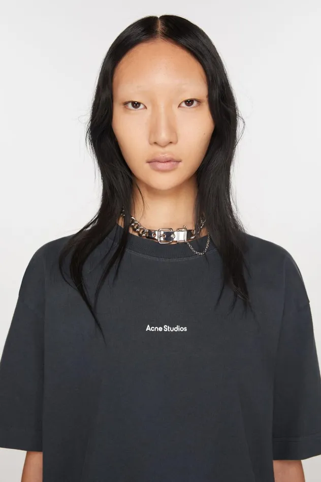 Acne Studios Logo Tshirt Black Women Tshirts