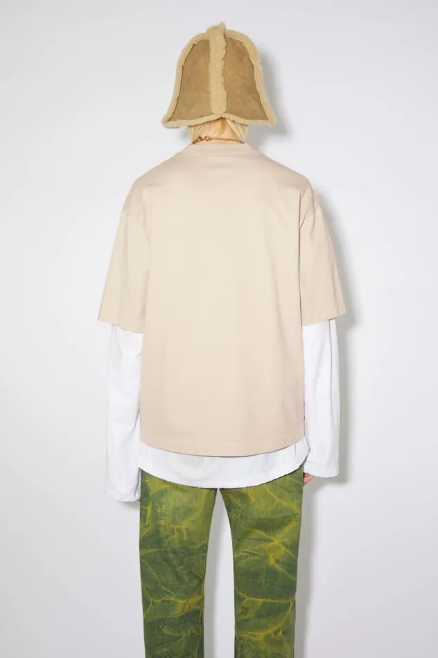 Acne Studios Logo Tshirt Champagne Beige Men Tshirts