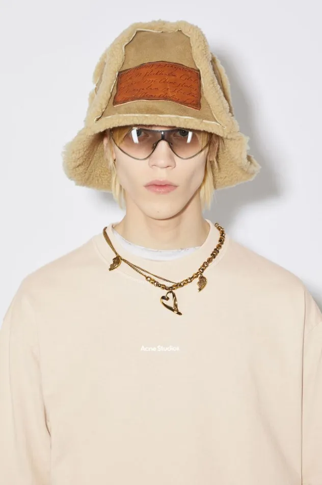 Acne Studios Logo Tshirt Champagne Beige Men Tshirts