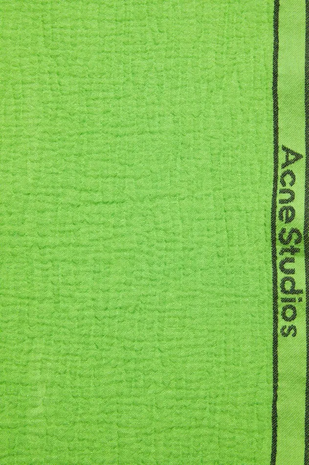 Acne Studios Logo Tape Scarf Green Women Scarves
