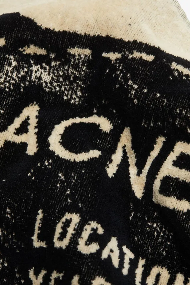 Acne Studios Logo Towel Beigeblack Women Scarves