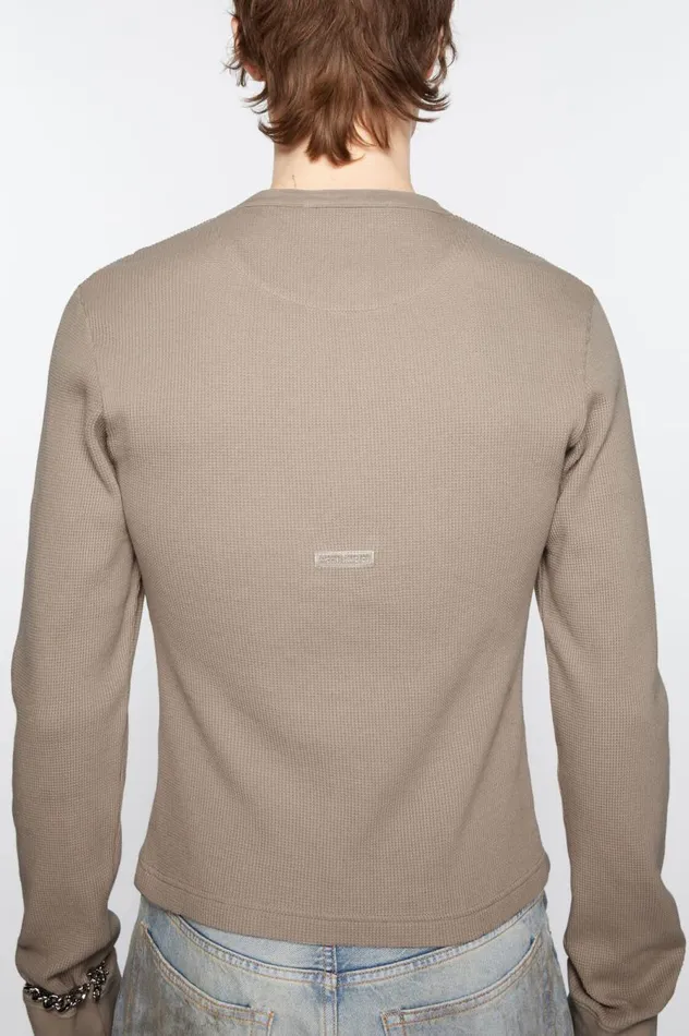 Acne Studios Long Sleeve Tshirt 8211 Fitted Fit Concrete Grey Women Tshirts
