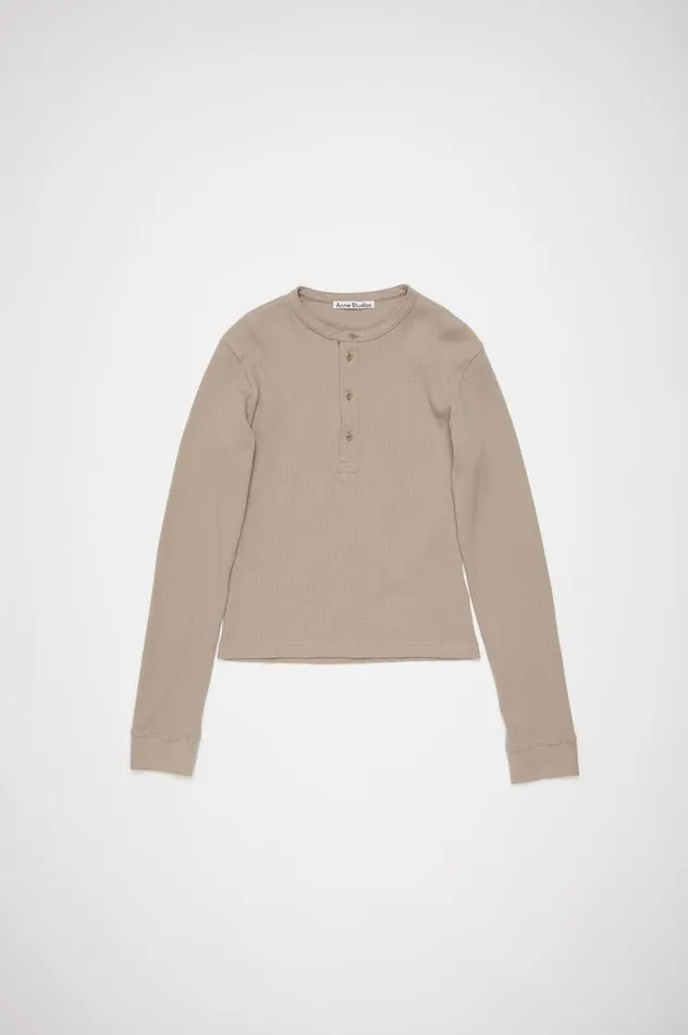 Acne Studios Long Sleeve Tshirt 8211 Fitted Fit Concrete Grey Women Tshirts