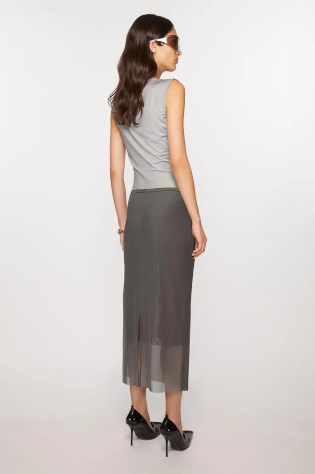 Acne Studios Mesh Skirt Anthracite Grey Women Skirts