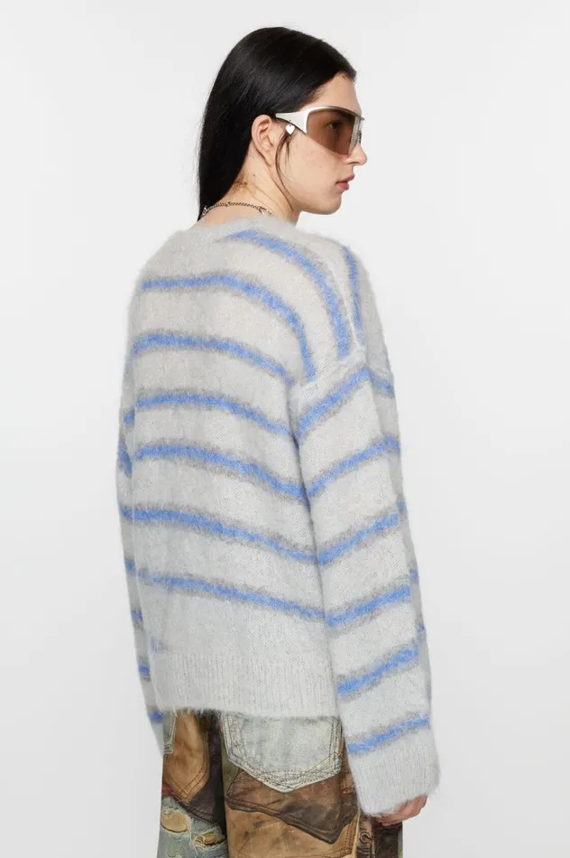 Acne Studios Mohair Blend Jumper Light Greysweet Blue Men Knitwear