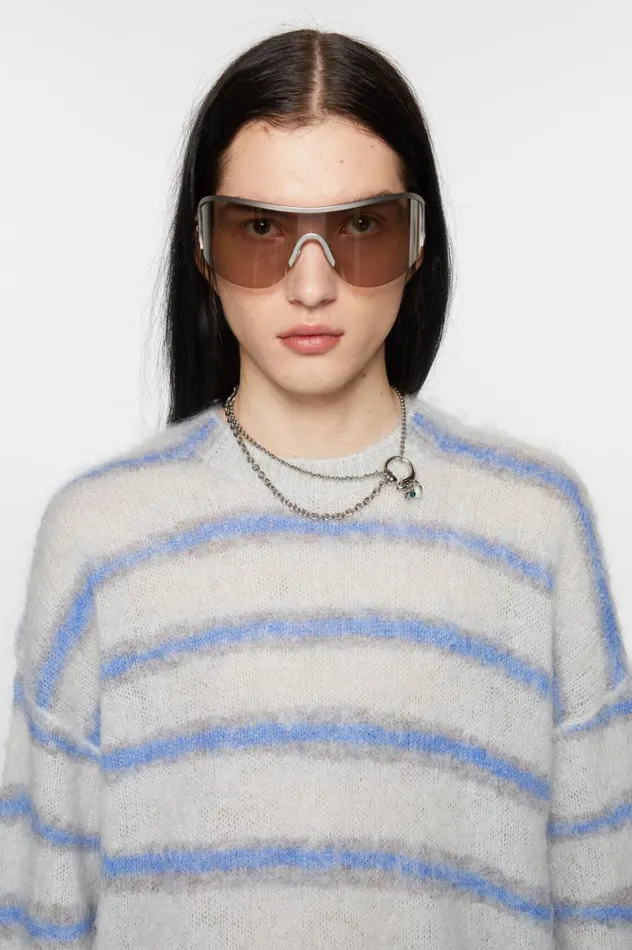 Acne Studios Mohair Blend Jumper Light Greysweet Blue Men Knitwear