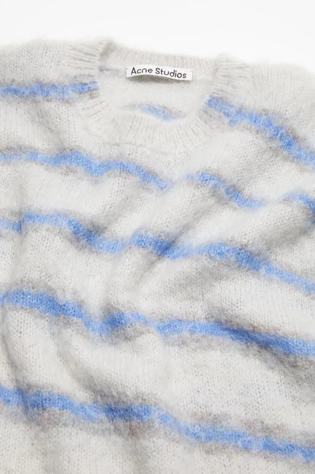 Acne Studios Mohair Blend Jumper Light Greysweet Blue Men Knitwear