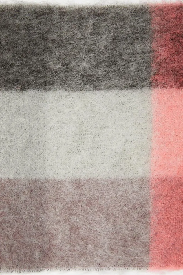 Acne Studios Mohair Checked Scarf Mauvebright Pinkanthracite Women Scarves