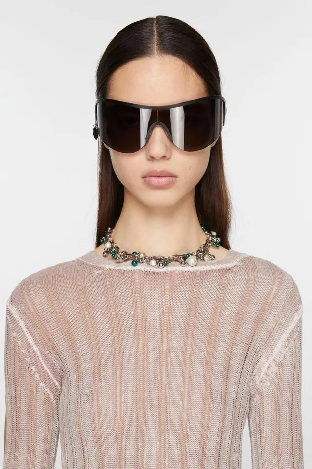 Acne Studios Multi Charm Necklace Silvergreen Women Jewellery
