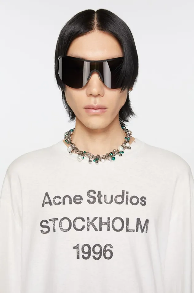 Acne Studios Multi Charm Necklace Silvergreen Women Jewellery