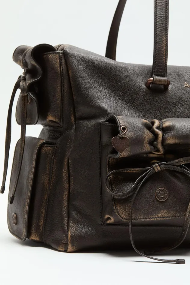 Acne Studios Multipocket Tote Bag Dark Brownbeige Women Bags