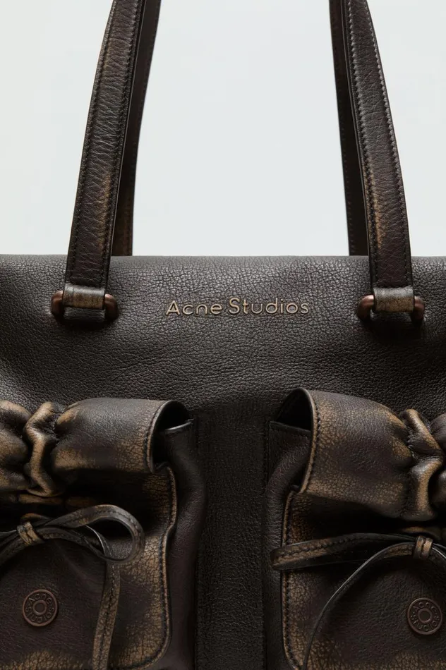 Acne Studios Multipocket Tote Bag Dark Brownbeige Women Bags