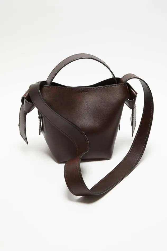 Acne Studios Musubi Mini Shoulder Bag Dark Brown Women Bags