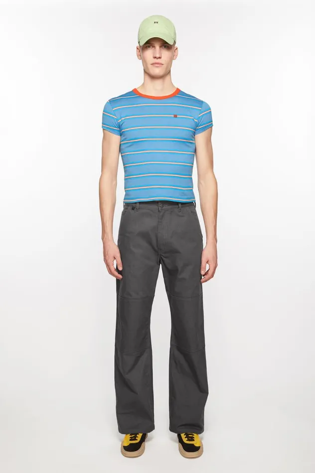 Acne Studios Patch Canvas Trousers Dark Grey Women Trousers