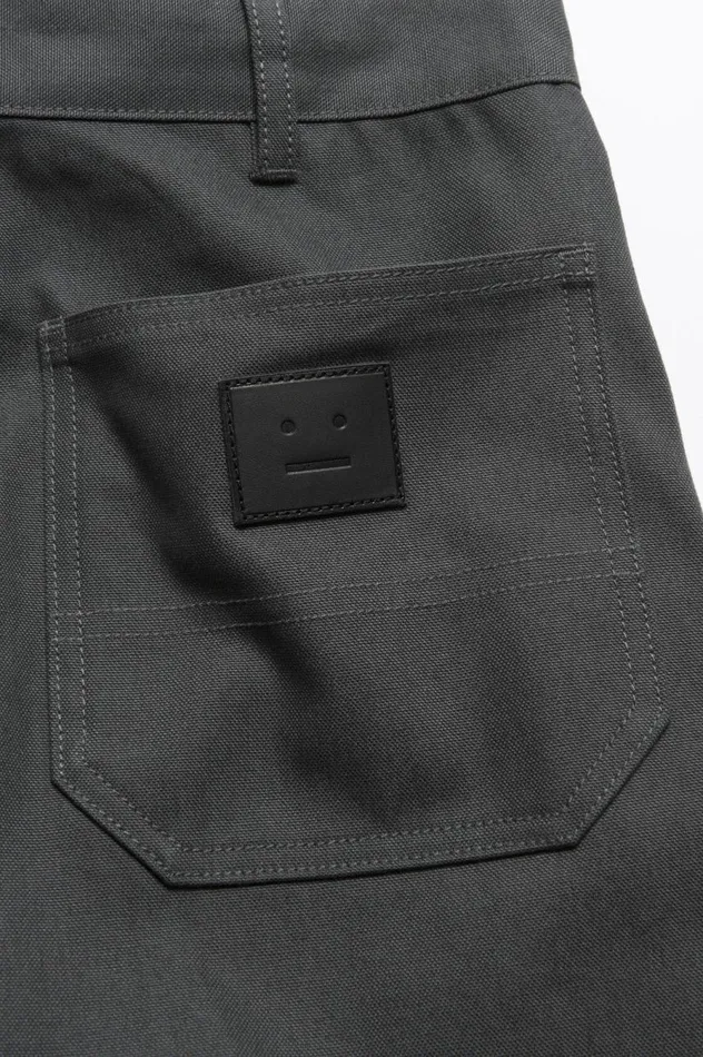 Acne Studios Patch Canvas Trousers Dark Grey Women Trousers