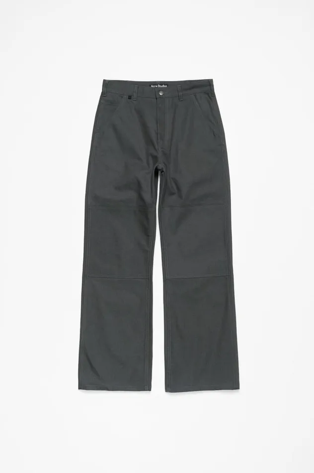 Acne Studios Patch Canvas Trousers Dark Grey Women Trousers