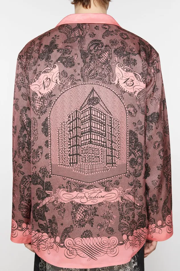 Acne Studios Print Buttonup Shirt Pinkblack Men Shirts