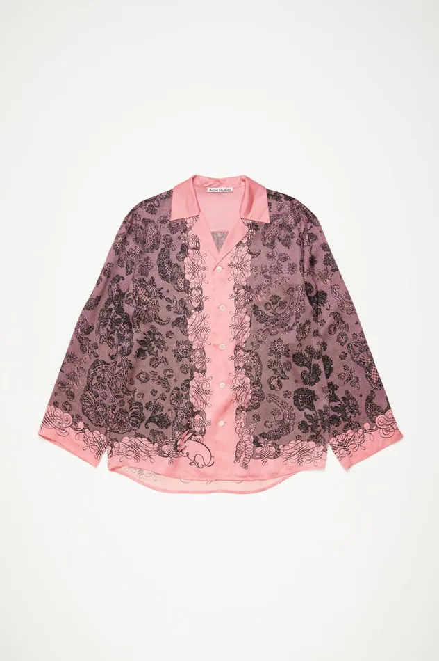 Acne Studios Print Buttonup Shirt Pinkblack Men Shirts