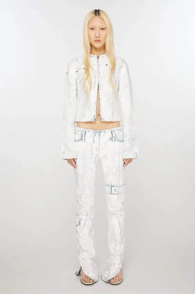 Acne Studios Print Jeans 8211 Slim Fit Light Bluewhite Women Trousers