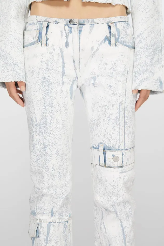 Acne Studios Print Jeans 8211 Slim Fit Light Bluewhite Women Trousers